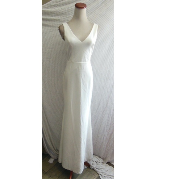 NEW LULUS This Bliss IVORY Sleeveless TIE-BACK Mermaid Maxi WEDDING DRESS Gown - Picture 11 of 16